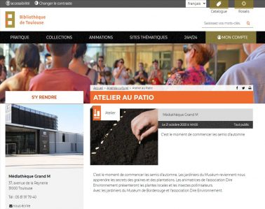 atelier jardin à la médiathèque grand M
